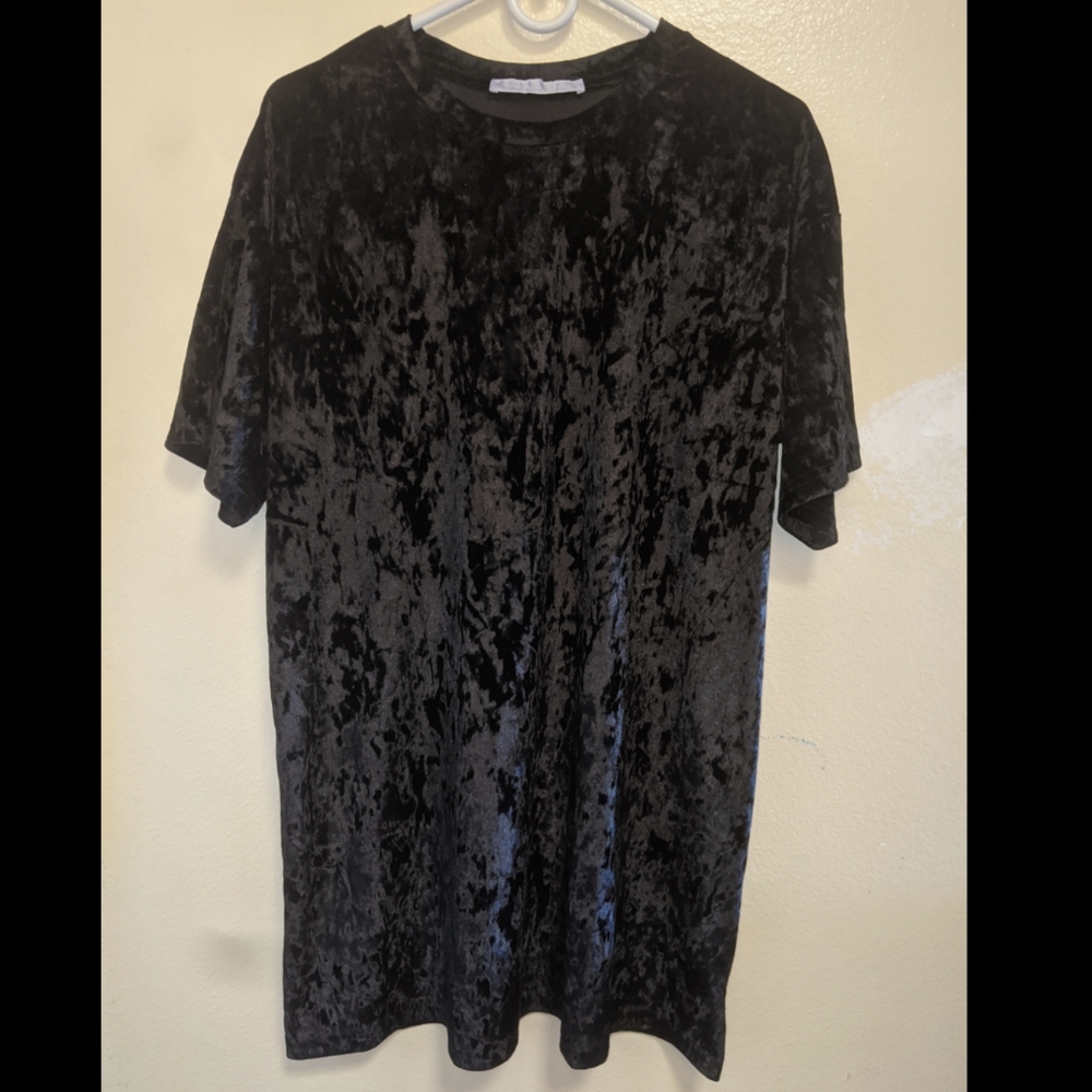 Grunge Velvet Mini Shift Dress